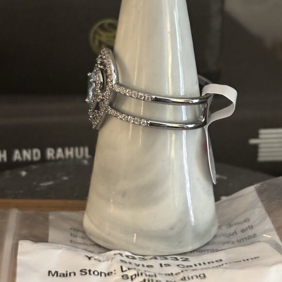 Bomb Party Ring Size 11 RG34332 Your Style Is Calling Aqua Blue Spinel Hematite - Picture 5 of 5